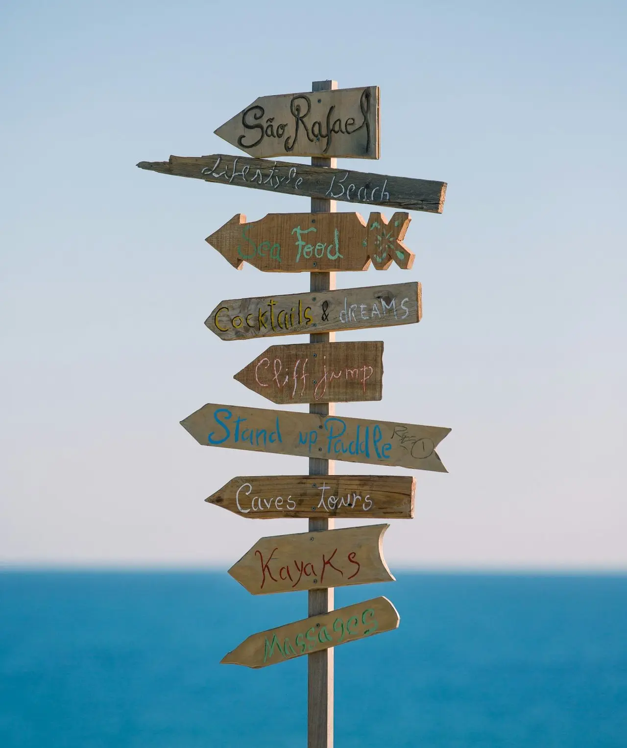 brown wooden road sign during daytime